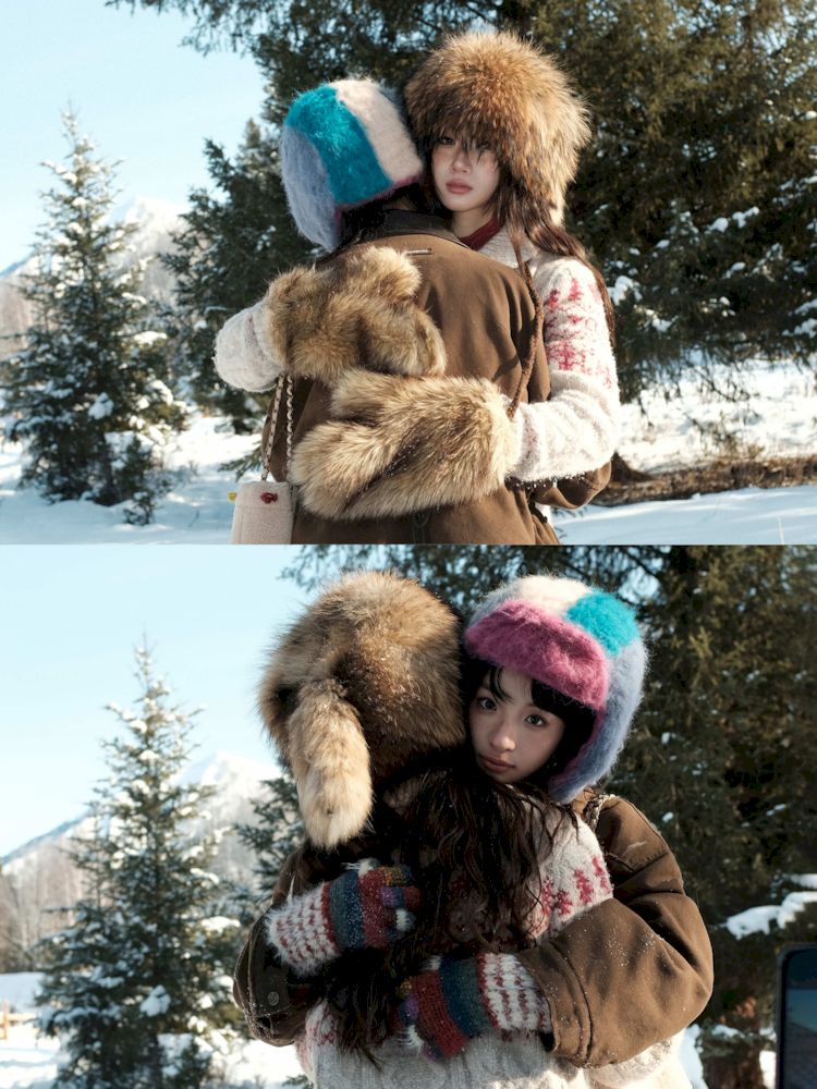 Knitted plush gloves 【s0000006016】