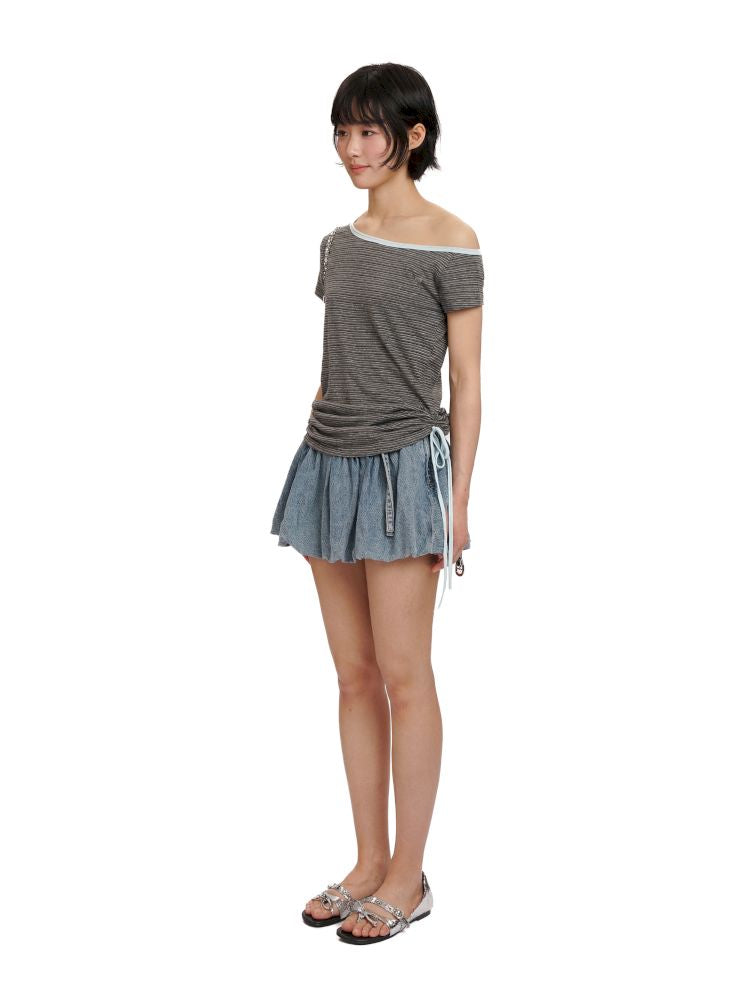 Drawstring Short Sleeve T-Shirt【s0000012496】