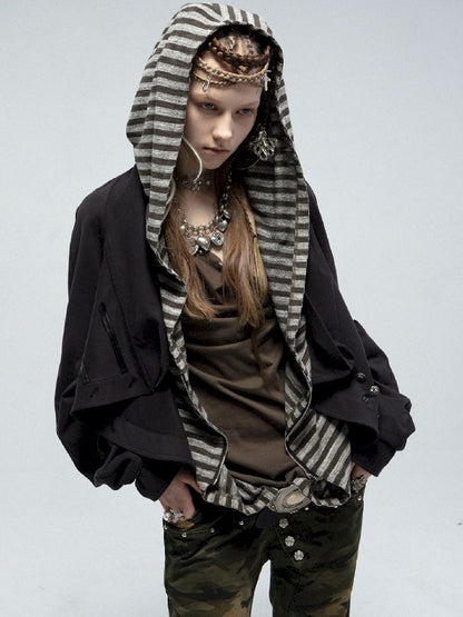 Lapel Sailor Pirate Style Sweatshirt Jacket【s0000011839】