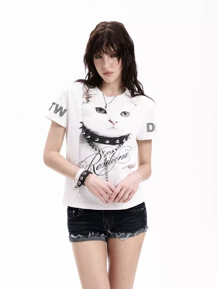 Y2K Rhinestone Slimming T-Shirt【s0000018296】