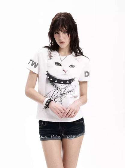 Y2K Rhinestone Slimming T-Shirt【s0000018296】