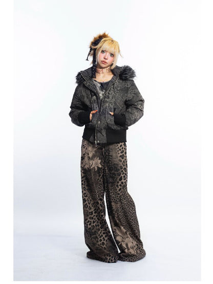 Dark Pattern Fur Collar Down Jacket【s0000018052】