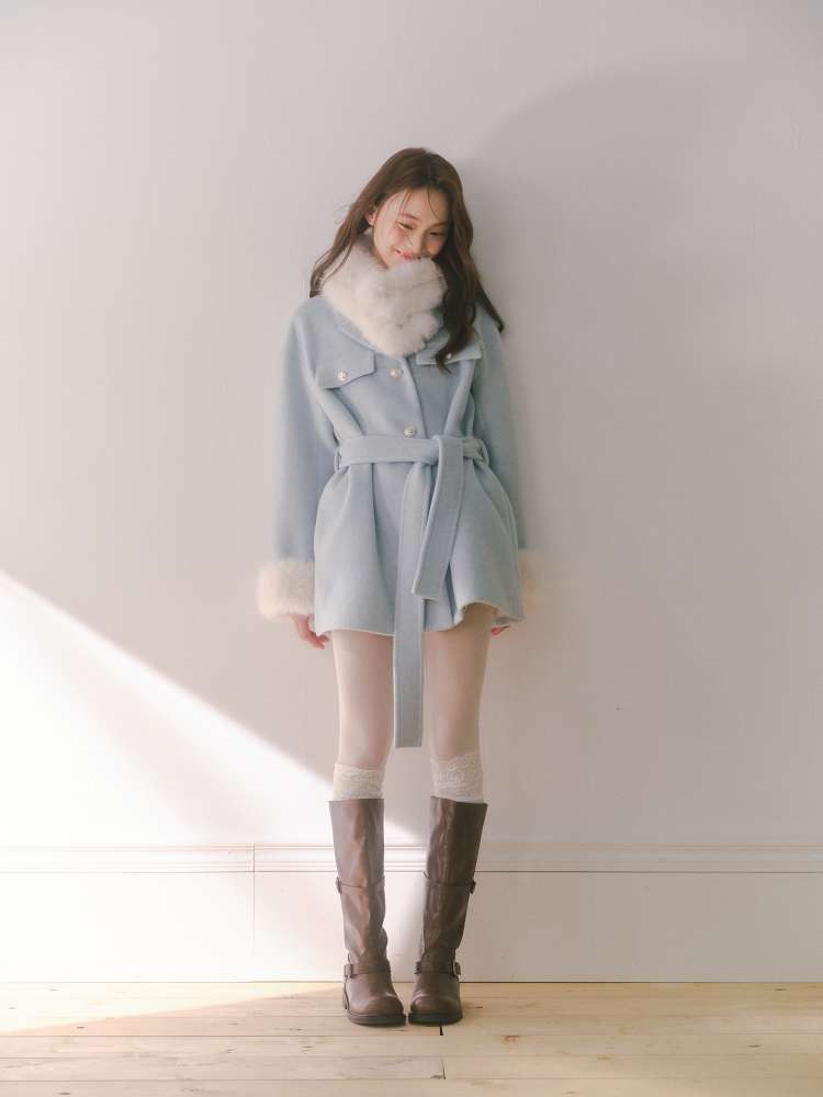 Mid-Length Wool Blend Jacket【s0000014608】