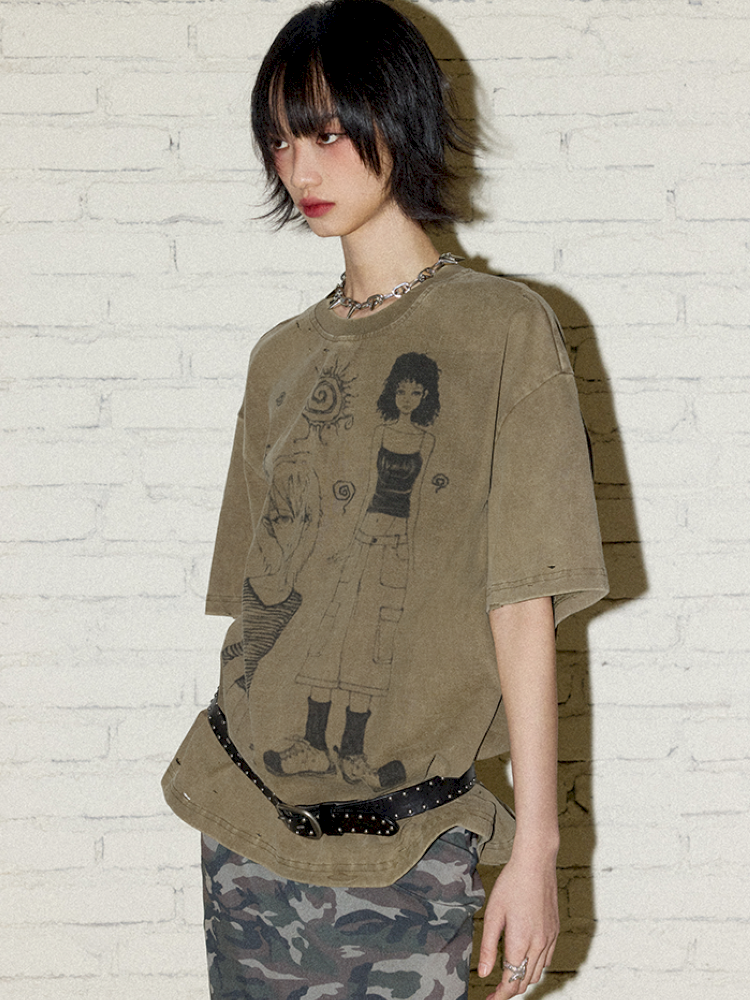 Printed Short Sleeve T-Shirt【s0000012426】