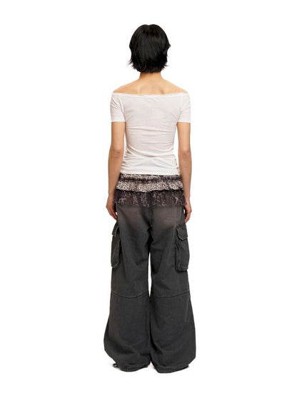 One-shoulder Slim short-sleeved T-shirt【s0000012529】
