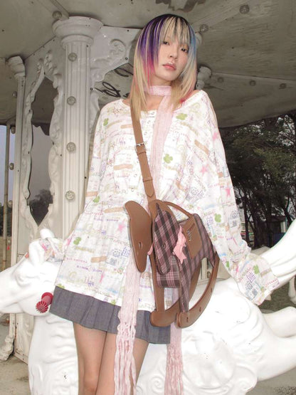 Horse Chinese Blessing Print Top【s0000015379】