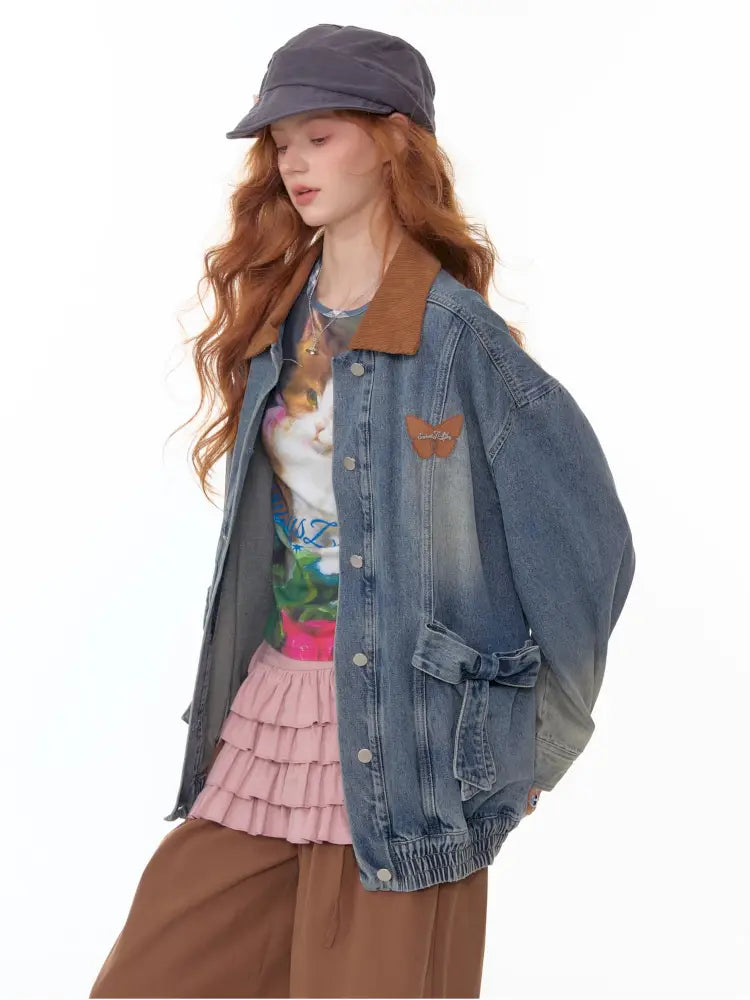 Vintage Relaxed-Fit Denim Jacket【s0000014349】