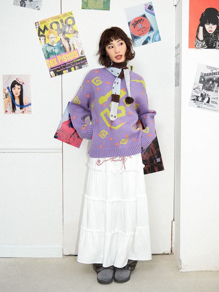 Purple Comic Snake Pullover【s0000011636】