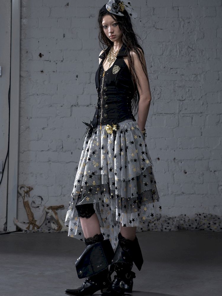 Puffy Tulle Two-Way Strapless Half-Skirt【s0000012792】