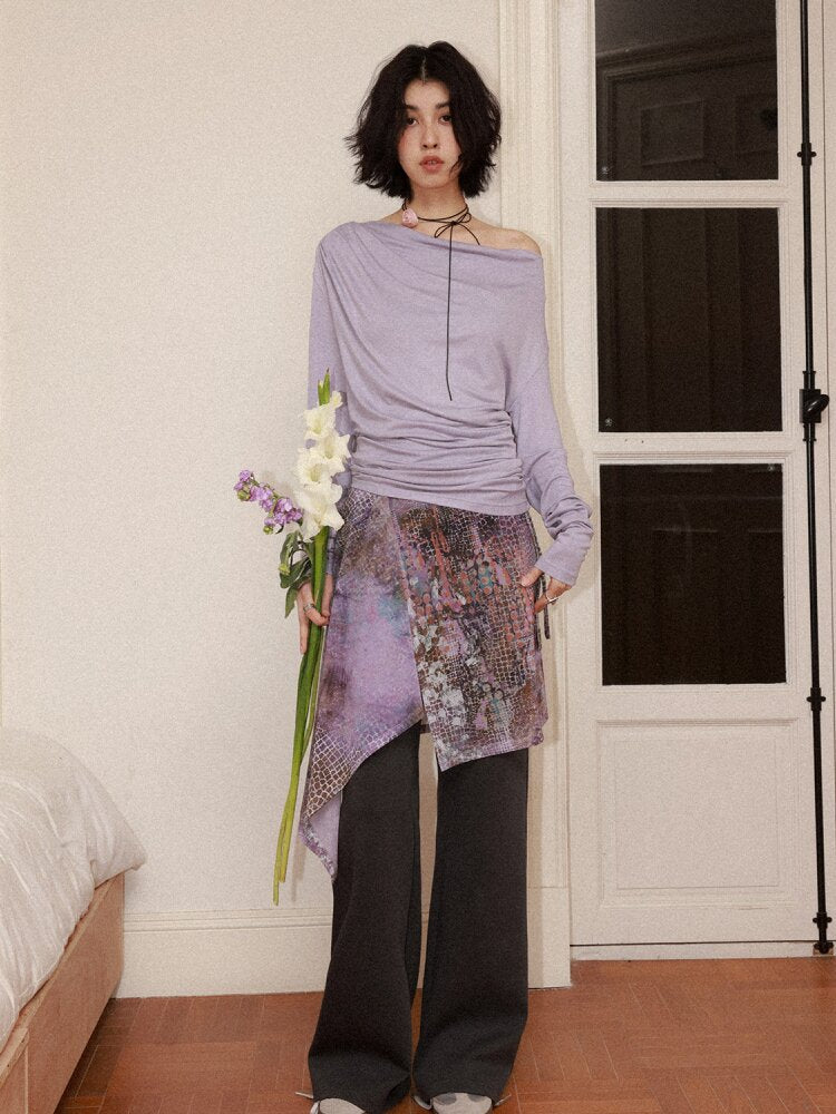 Modal Wool One Shoulder Knitwear【s0000015464】