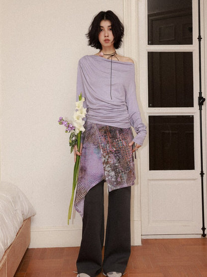 Modal Wool One Shoulder Knitwear【s0000015464】
