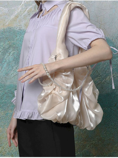 Shiny silk satin fairy cloud bag【s0000013591】