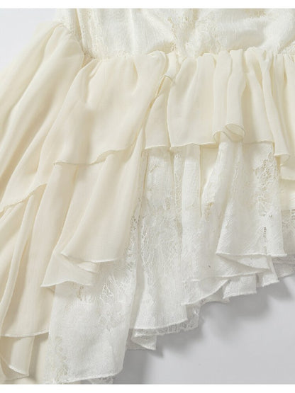 Lace Irregular Hem Halter Dress【s0000016206】