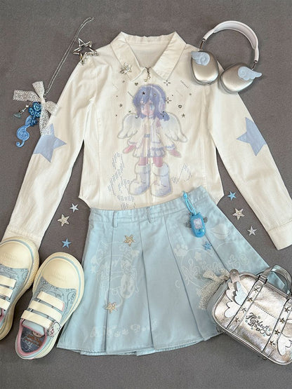 Vertical Stripe Long Sleeve Shirt【s0000012201】