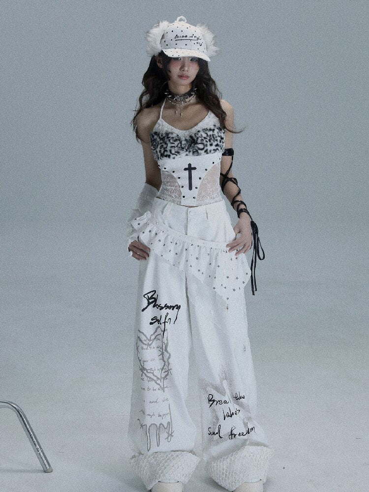 Printed Niche Wide Leg Slacks【s0000016723】