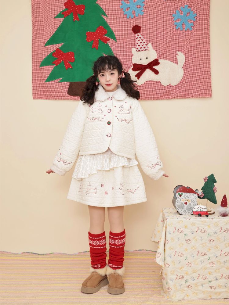 Doll Collar Cotton Half Skirt Set【s0000011201】