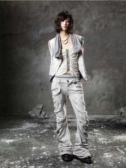 Double Waist Scimitar Stacked Sweatpants【s0000015959】