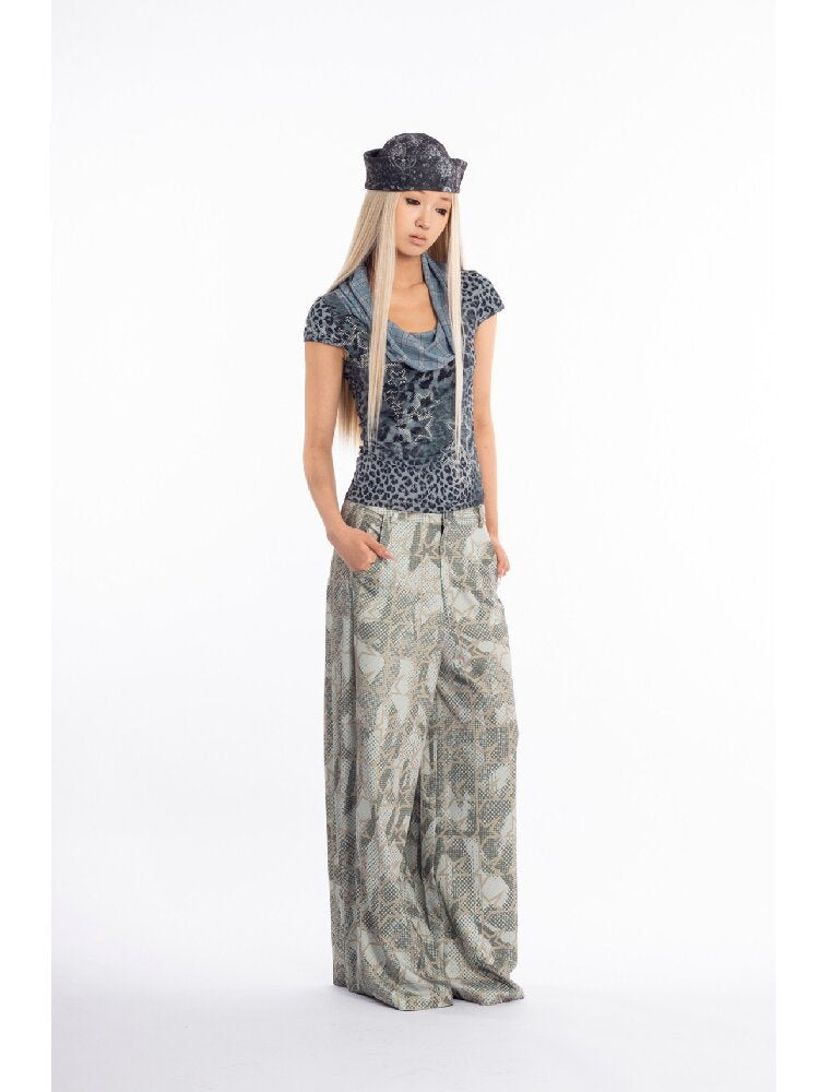 Vintage Graffiti Stars Print Pants【s0000018058】