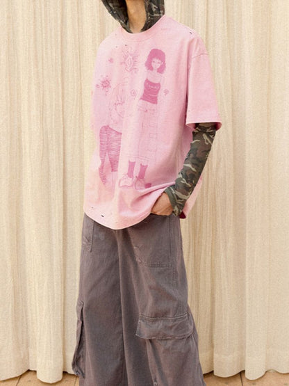 Letters do old loose work pants【s0000012430】