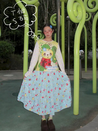 Beetle Print Cute Casual Oversized T-Shirt【s0000014192】