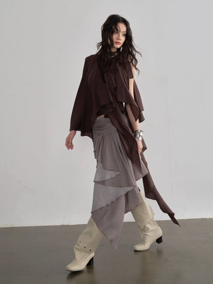 Off Shoulder Lace Up Cape Camisole【s0000015695】