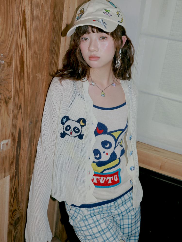 Panda Thin Knitted Cardigan【s0000012758】
