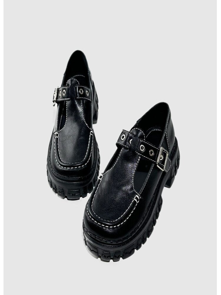 Platform Muffin Belt Buckle Shoes【s0000015706】