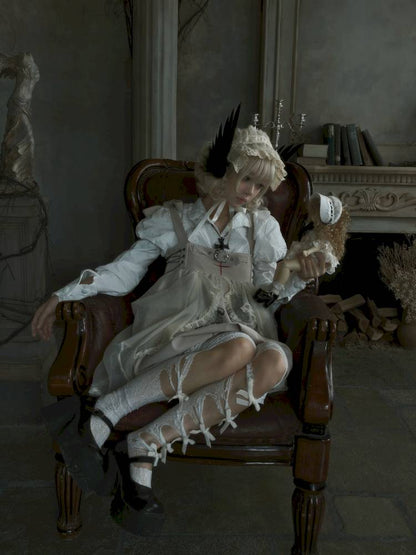 Drawstring Pull-Up Hem Mesh Babydoll Dress【s0000014434】