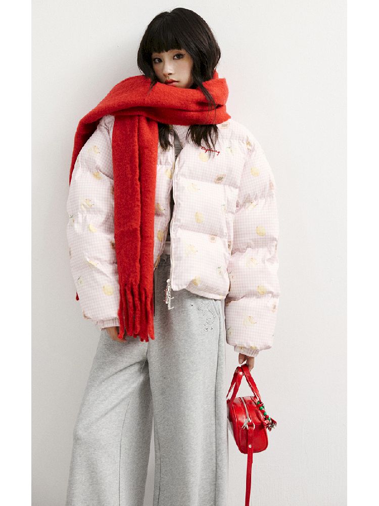 레트로 프린트 코튼 짧은 코트 [S0000011428]