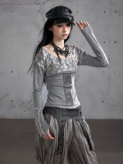 Lace Embroidered Knit Sweater【s0000019159】