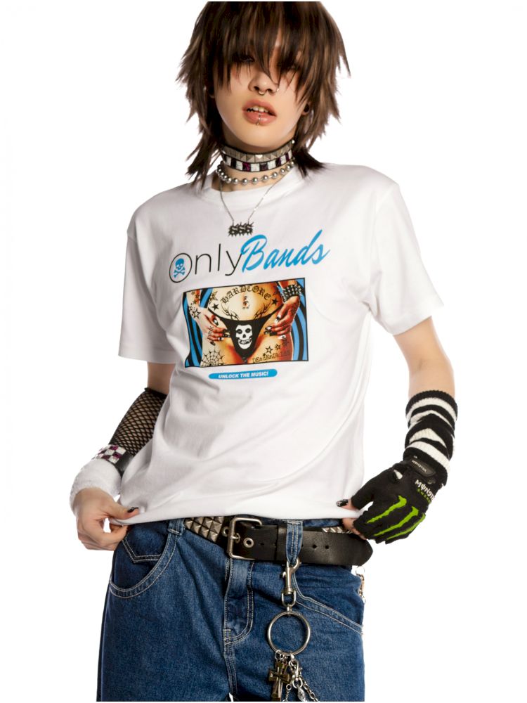 Y2K Street Unisex Peplum Shoulder T-Shirt【s0000013604】