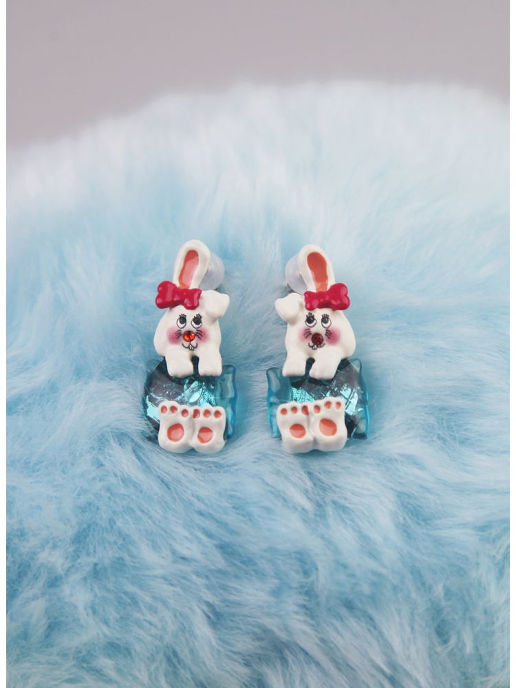 Transparent Pillow Bunny Earrings【s0000013922】