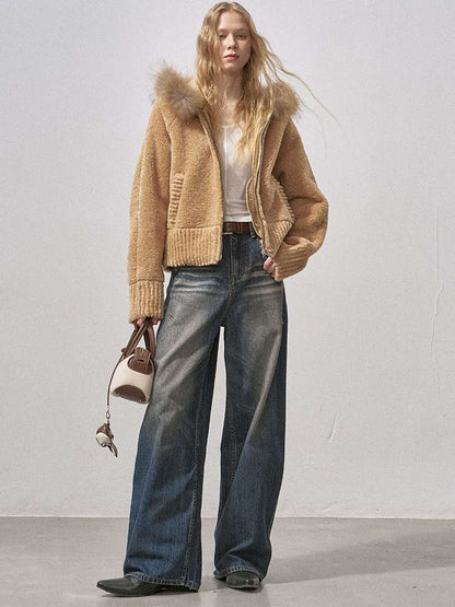 Bear Ears Velvet Faux Fur Jacket【s0000015235】