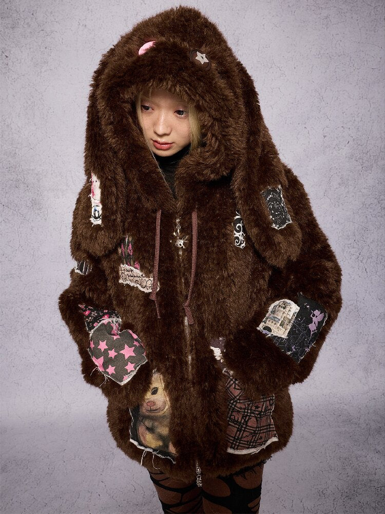Rabbit Patch Fur Jacket【s0000019136】