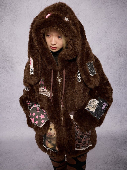 Rabbit Patch Fur Jacket【s0000019136】