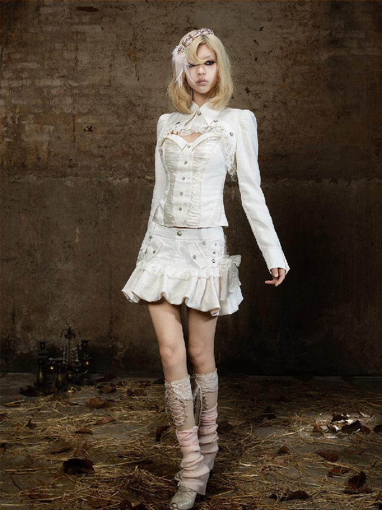 Patchwork Fitted Low Rise Short Skirt【s0000018376】