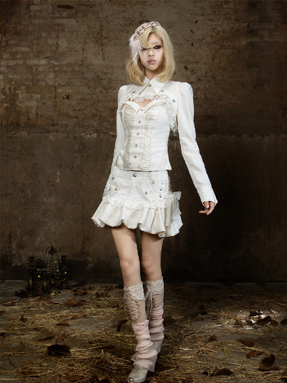Patchwork Fitted Low Rise Short Skirt【s0000018376】