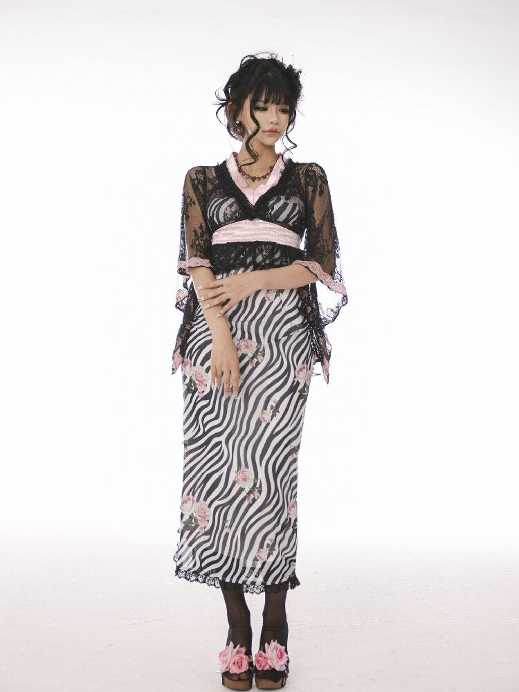 Lace Sheer Swallowtail Cover Up【s0000017140】