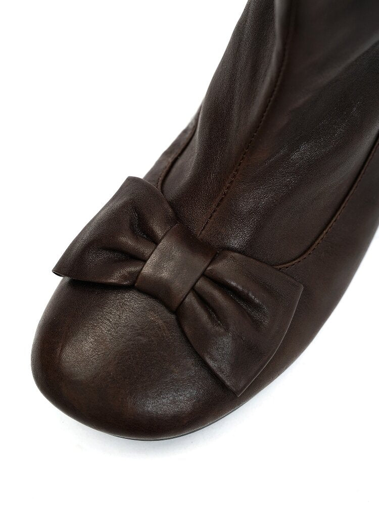 Oil Wax Cowhide Butterfly Boots【s0000016081】
