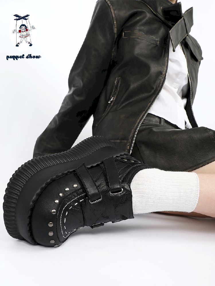 Punk Style Rivet Small Leather Shoes【s0000011712】