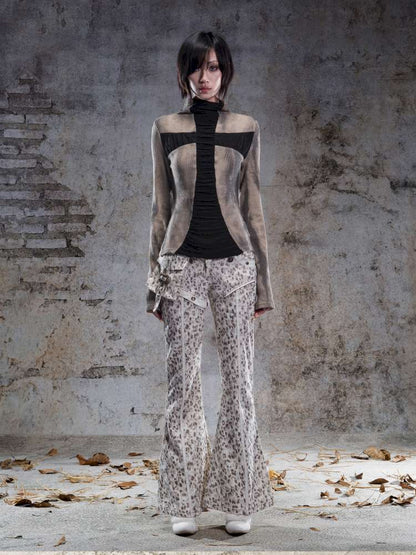 Straight-Leg Flared Low-Rise Pants【s0000014487】