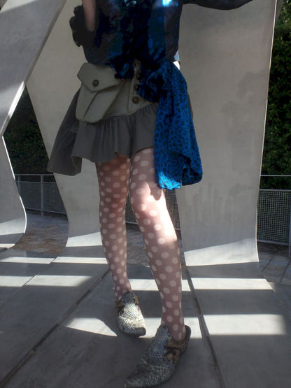 Polka dot print 10D ultra-thin stockings【s0000013175】