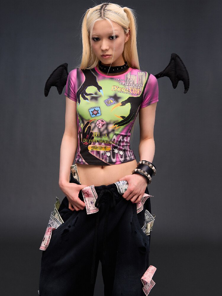 Devil Game Print T Shirt【s0000017034】