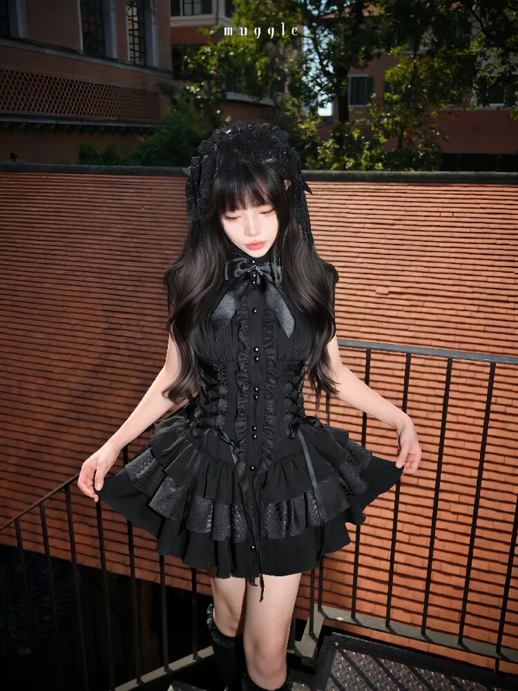 Gothic Vintage Waist Lace Dress【s0000016941】
