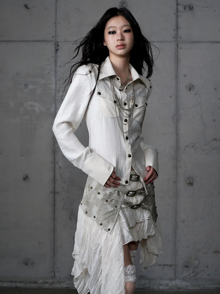 Leather Detachable Long-Sleeved Shirt【s0000014119】