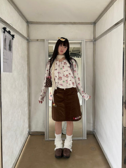 Bear Heart Print Cardigan Set【s0000019085】