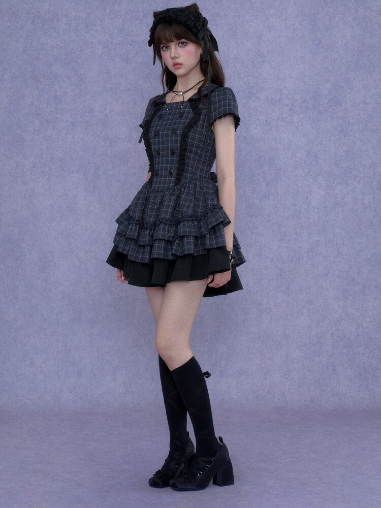 Lunar Eclipse Doll Breasted Dress【s0000017276】