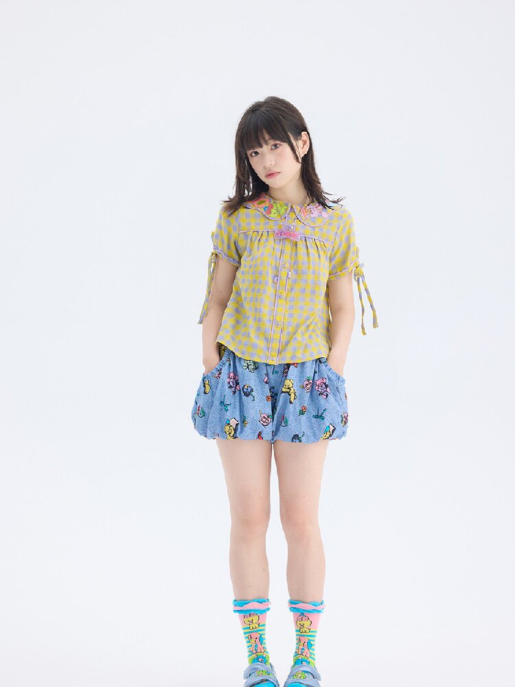 Animal Embroidered Doll Collar Shirt【s0000017695】