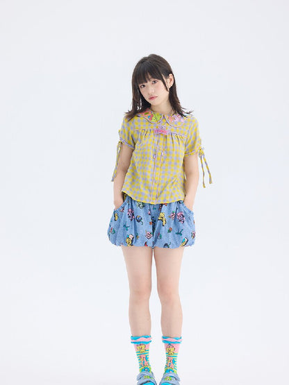 Animal Embroidered Doll Collar Shirt【s0000017695】