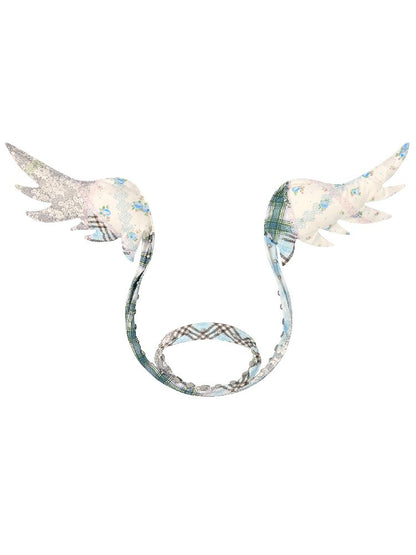 Plaid Floral Lace Angel Wing【s0000019133】